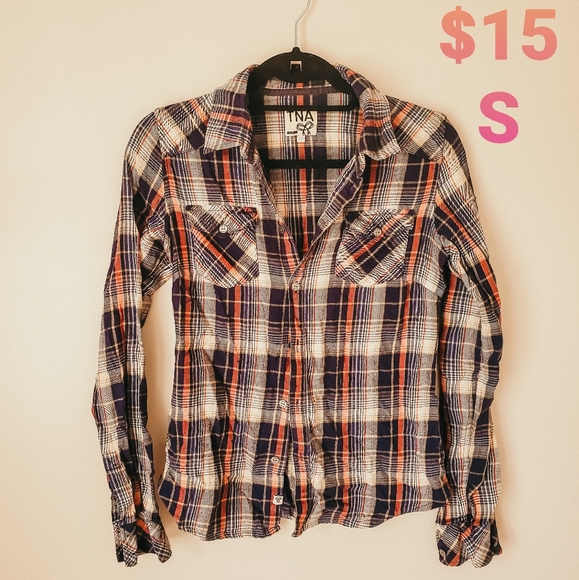 TNA Plaid Button Shirt - Picture 1 of 1
